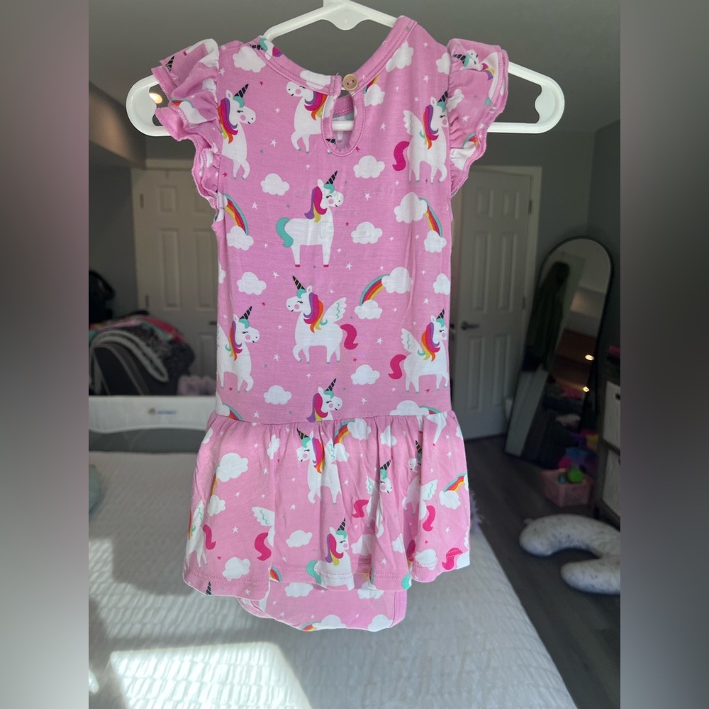 Little Bum Bums / Bums & Roses Pink Unicorn Twirl Dress Size 12-18M GUC - Picture 4 of 7